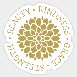 Dahlia Flower Meaning in Savannah Green Sticker